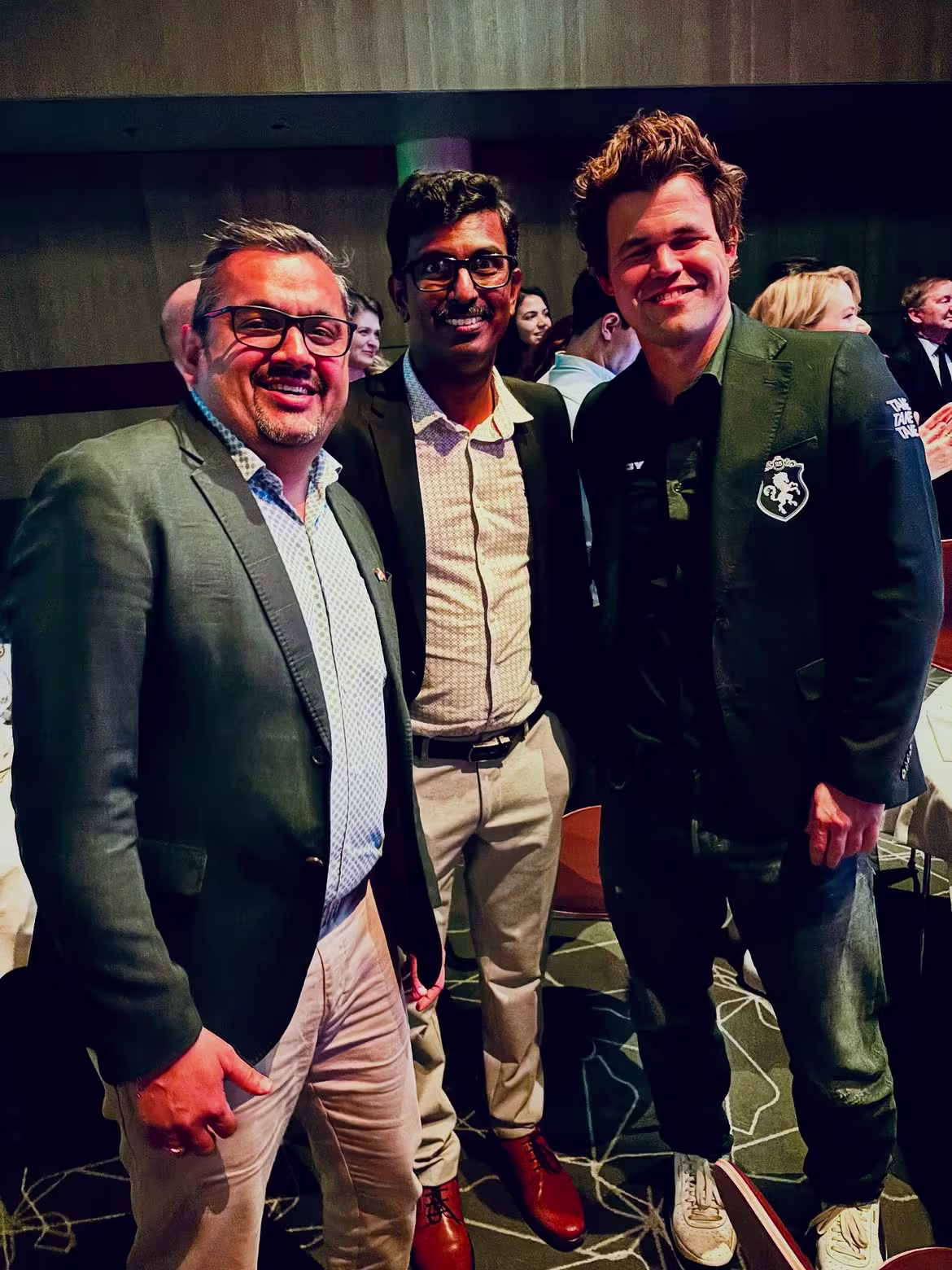 Magnus Carlsen Chess grandmaster at Spisoh in Stavanger